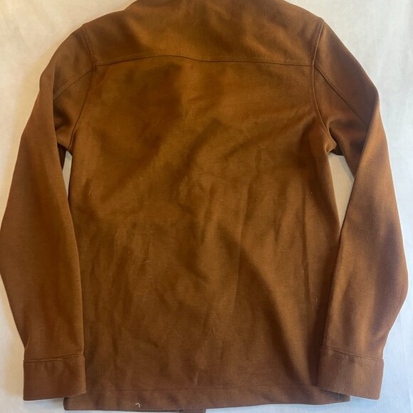 H&M Brown Brushed Cotton Blend Shirt  Jacket Metal Buttons Womens XS - Picture 3 of 3